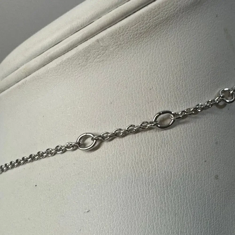 Modern Statement Women's Silver Crystal Studded Teardrop Necklace - Picture 8 of 8